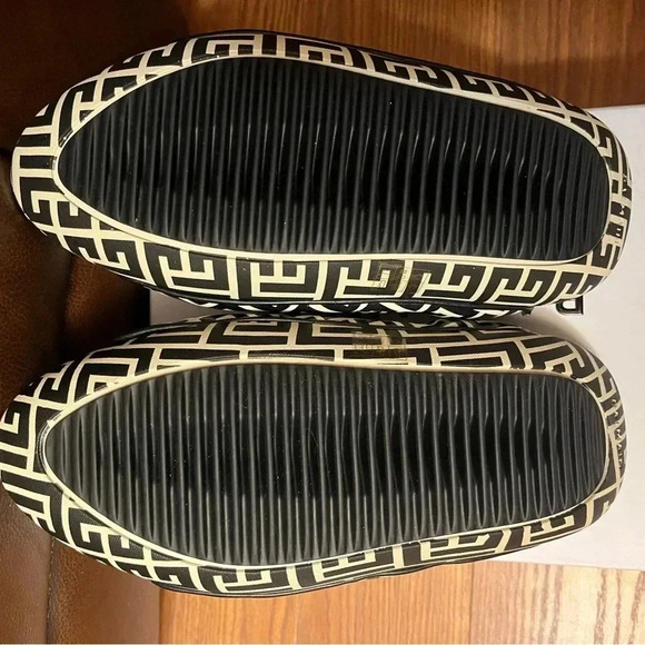 NIB Balmain B-IT monogram-pattern chunky slides mules EU 37 US 7 - Picture 10 of 12
